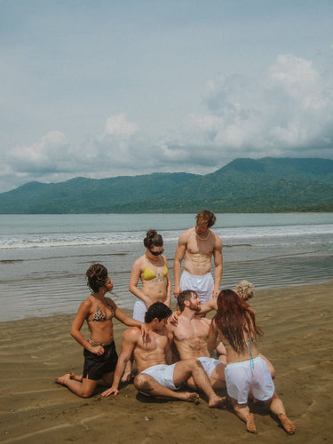 Models wearing Almanzar Boxers at the beach 